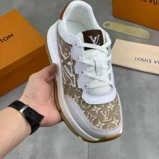 Louis Vuitton LV Trainer Beige White Monogram Canvas Layered Midsole Lifestyle Sneakers