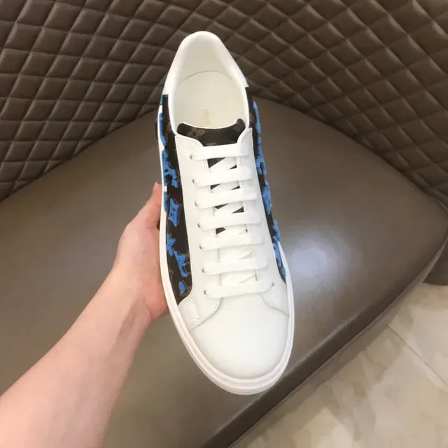 Louis Vuitton LV Trainer Black Blue Monogrammed Canvas Platform Sole Lifestyle Sneakers 5