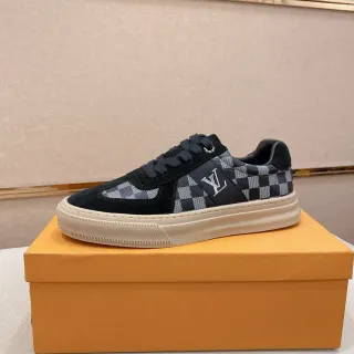 Louis Vuitton LV Trainer Black Gray Low-Top Checkerboard Paneling Lifestyle Sneakers