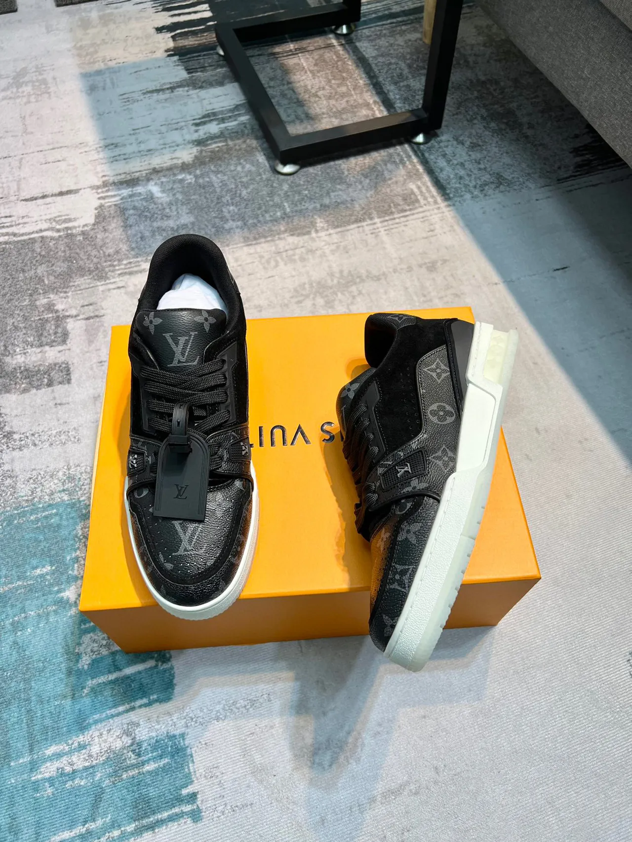 Louis Vuitton LV Trainer Black Monogram Lifestyle Sneakers 4