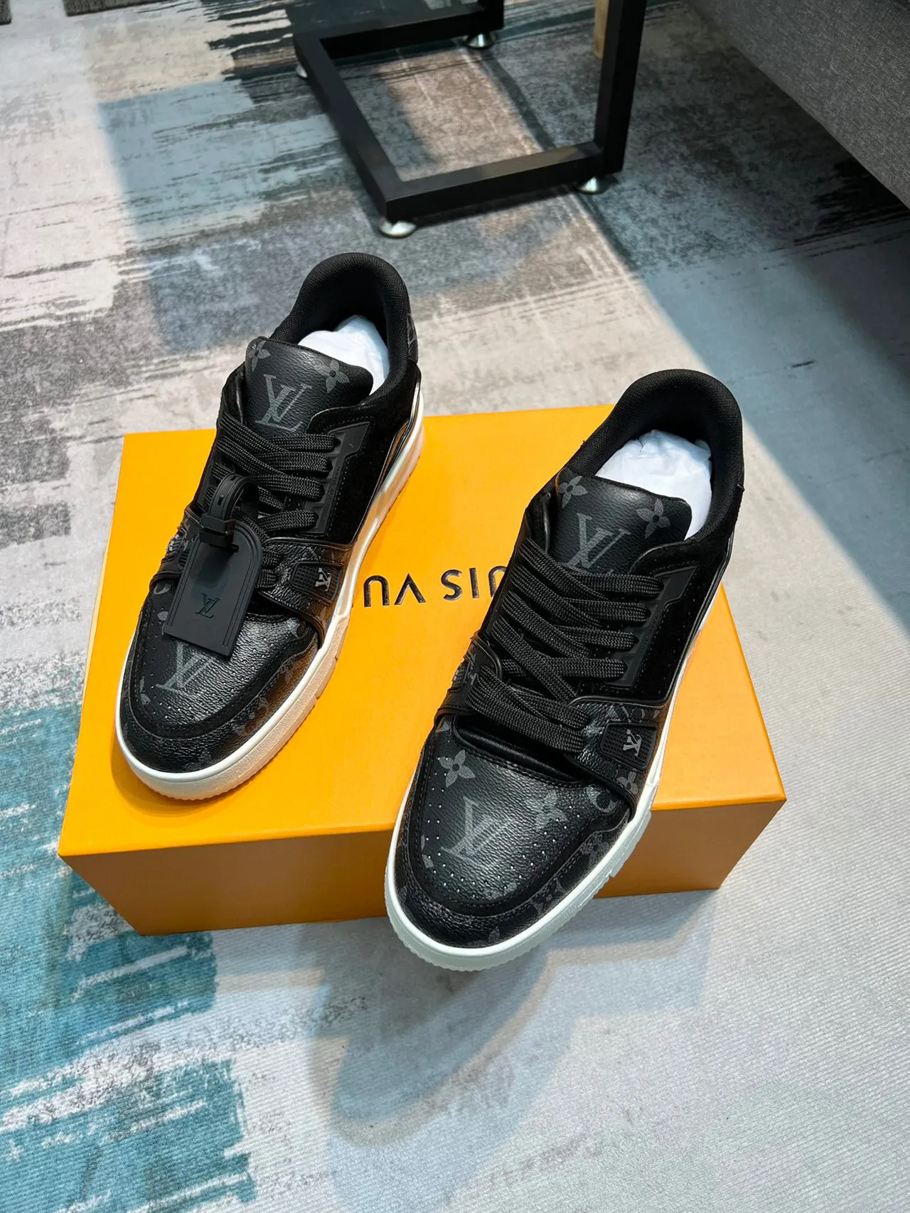 Louis Vuitton LV Trainer Black Monogram Lifestyle Sneakers 5