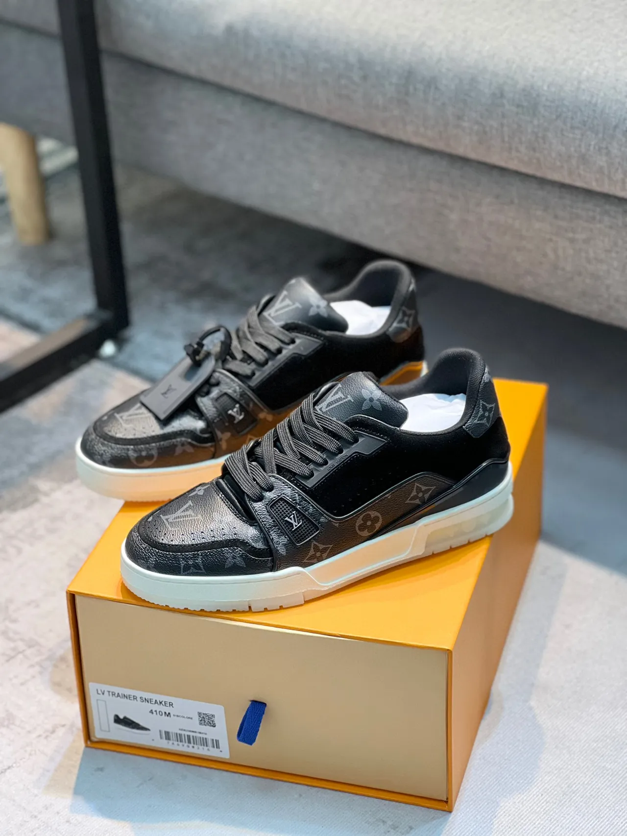 Louis Vuitton LV Trainer Black Monogram Lifestyle Sneakers 6