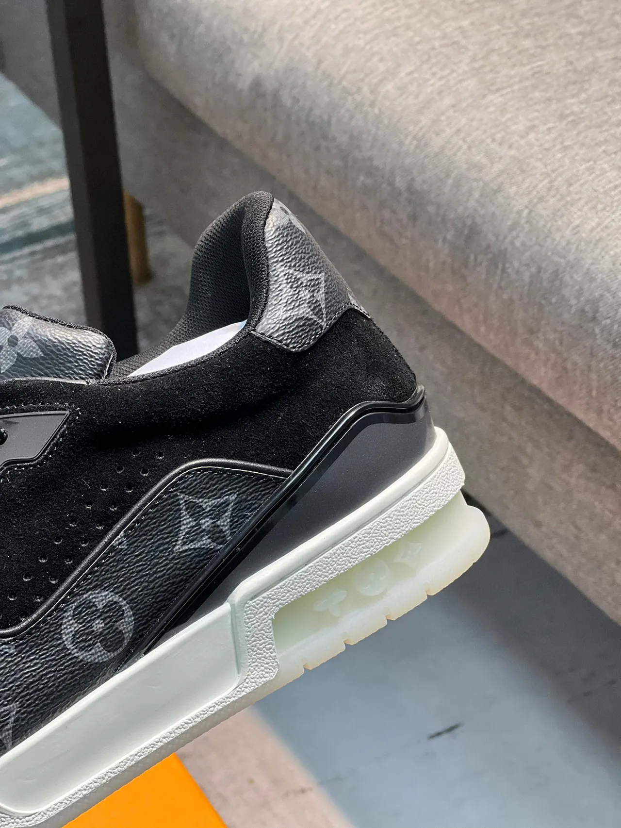 Louis Vuitton LV Trainer Black Monogram Lifestyle Sneakers 7
