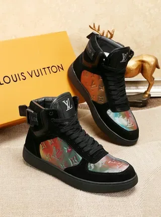 Louis Vuitton LV Trainer Black Multicolor High-Top Suede Upper Lifestyle Sneakers 7