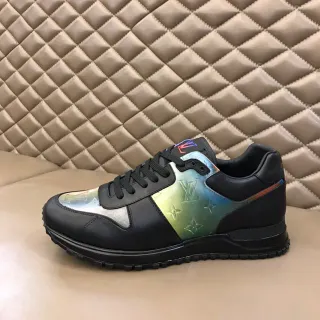 Louis Vuitton LV Trainer zapatillas negras multicolor de cuero panel de monograma iridiscente estilo de vida sneakers