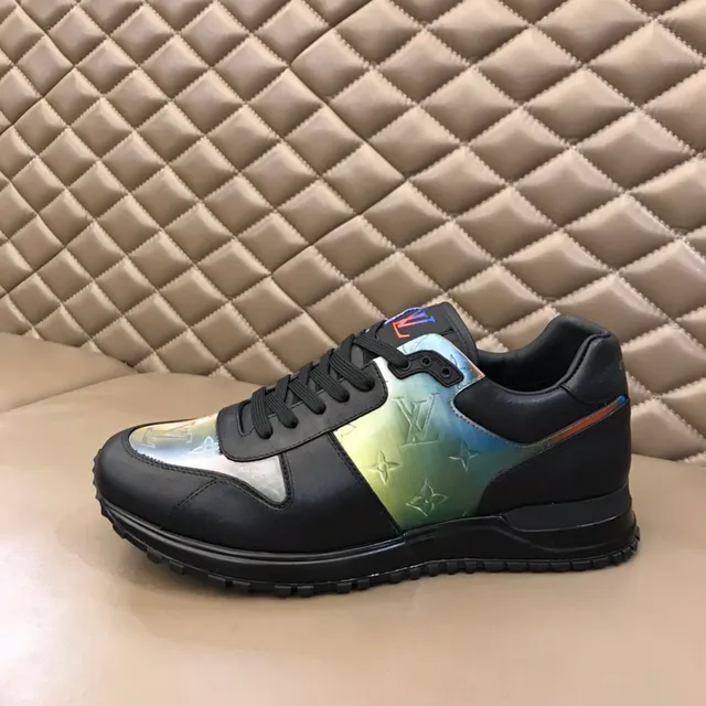 Louis Vuitton LV Trainer Black Multicolor Leather Iridescent Monogram Panel Lifestyle Sneakers 1