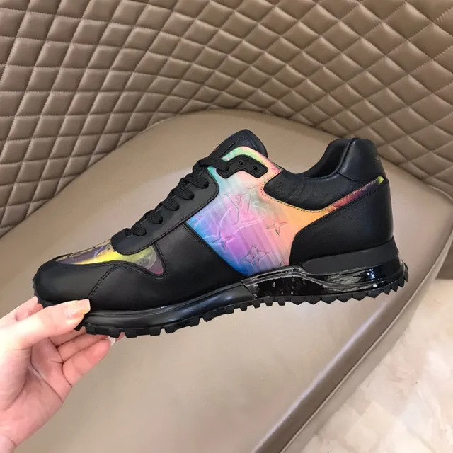 Louis Vuitton LV Trainer Black Multicolor Leather Iridescent Monogram Panel Lifestyle Sneakers 3