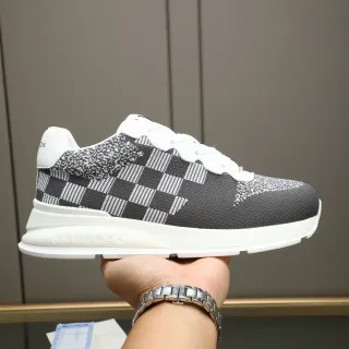 Louis Vuitton LV Trainer Black White Checkerboard Knit Upper Sculpted Midsole Lifestyle Sneakers
