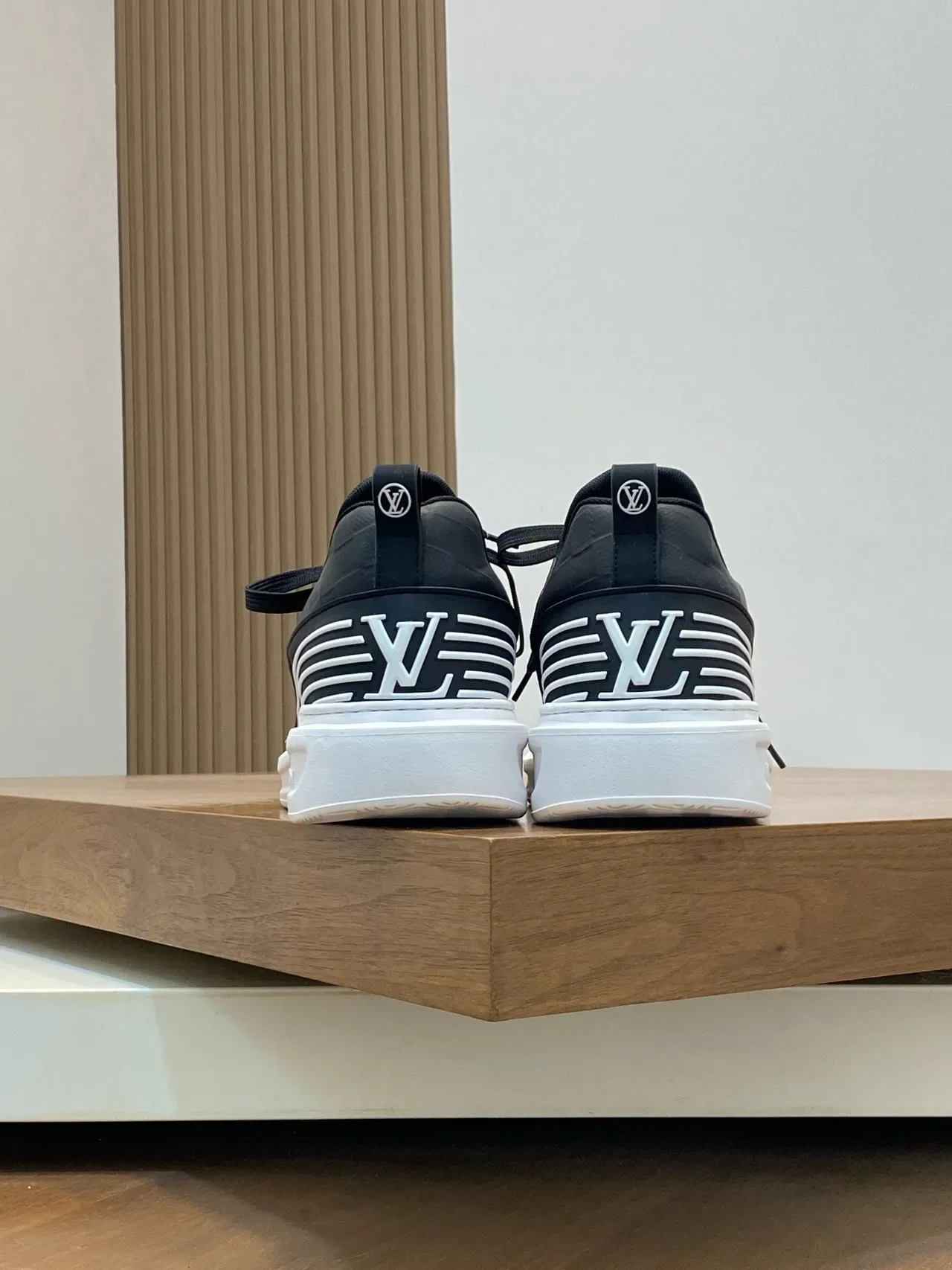 Louis Vuitton LV Trainer Black White Knit Upper Damier Check Panel Lifestyle Sneakers 3