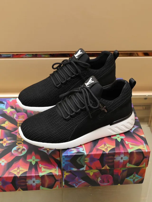 Louis Vuitton LV Trainer Noir Blanc Tricô Supérieur Monogramme Sneakers Lifestyle 7
