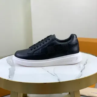 Louis Vuitton LV Trainer Black White Low-Top Leather-and-Textured-Panel Upper Lifestyle Sneakers