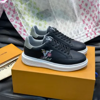 Louis Vuitton LV Trainer Negro Blanco Low-Top Cuero Superior zapatillas lifestyle