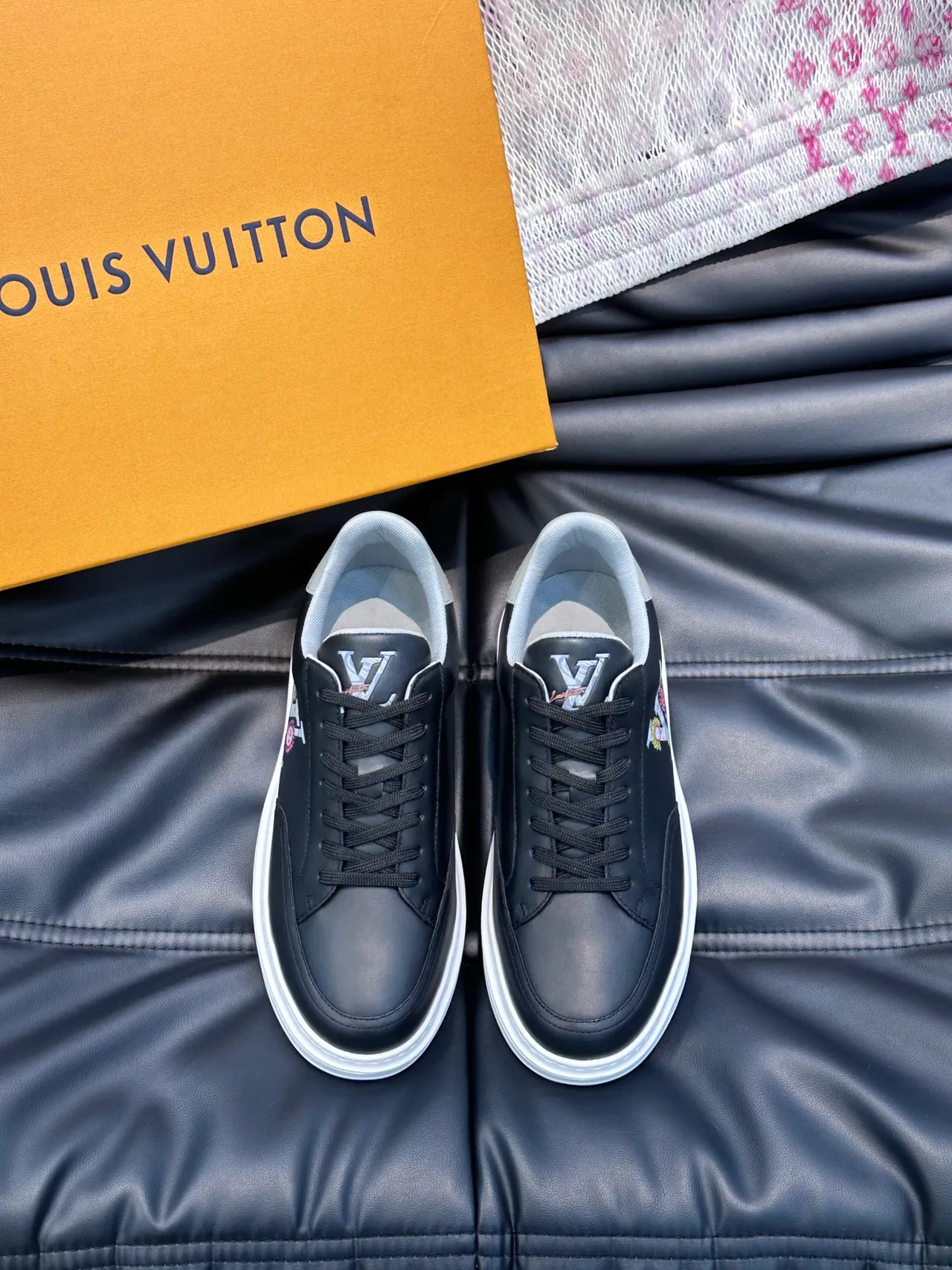 Louis Vuitton LV Trainer Black White Low-Top Leather Upper Lifestyle Sneakers 5