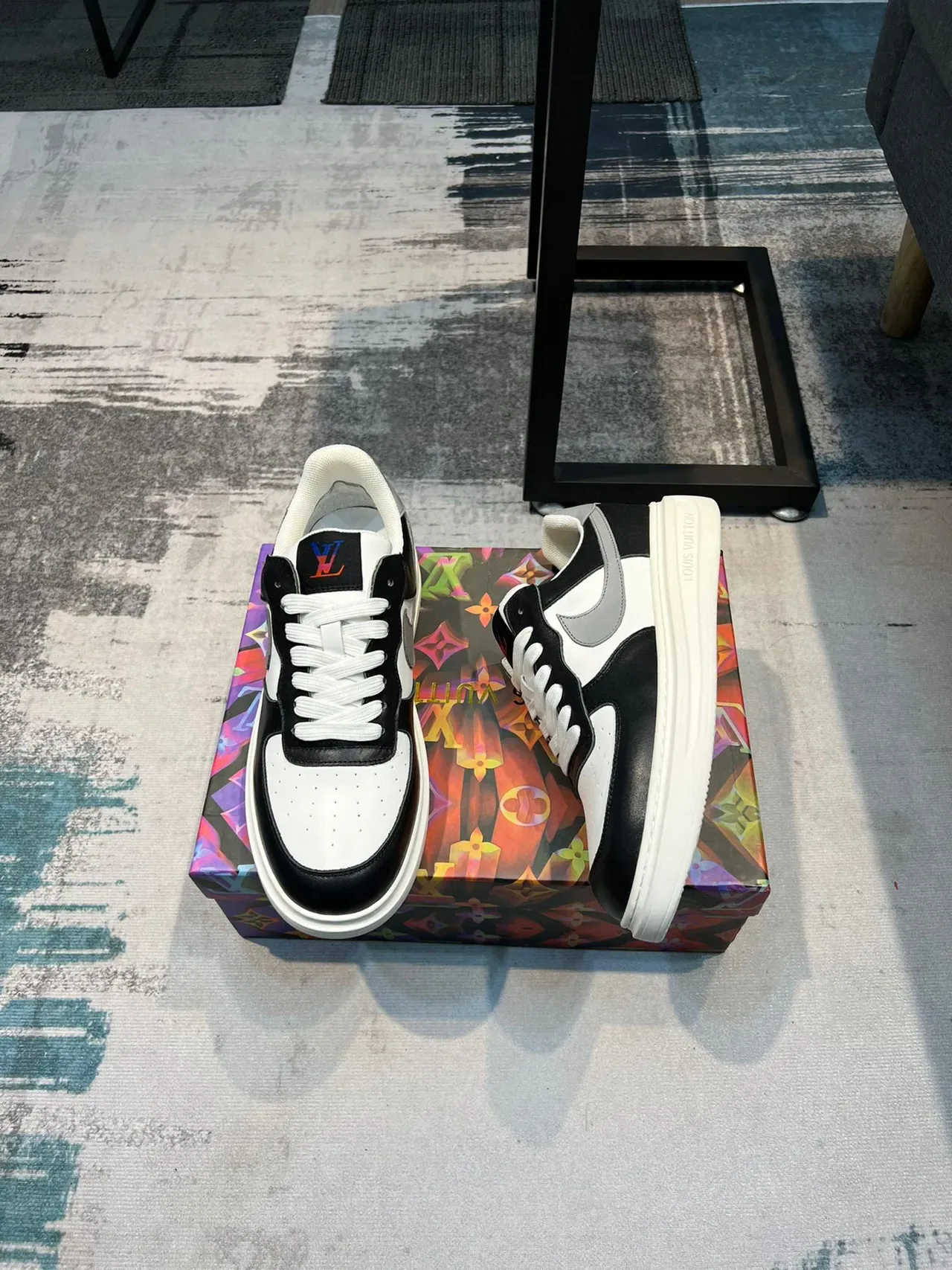 Louis Vuitton LV Trainer Black White Low-Top Platform Sole Lifestyle Sneakers 4