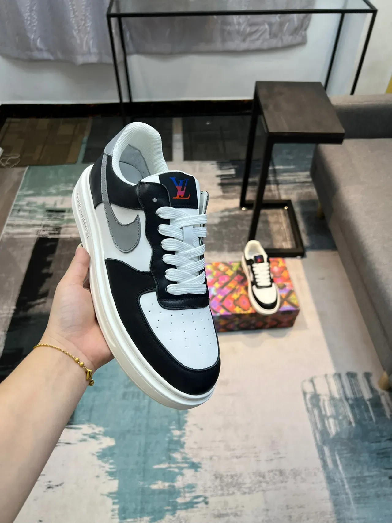 Louis Vuitton LV Trainer Black White Low-Top Platform Sole Lifestyle Sneakers 6