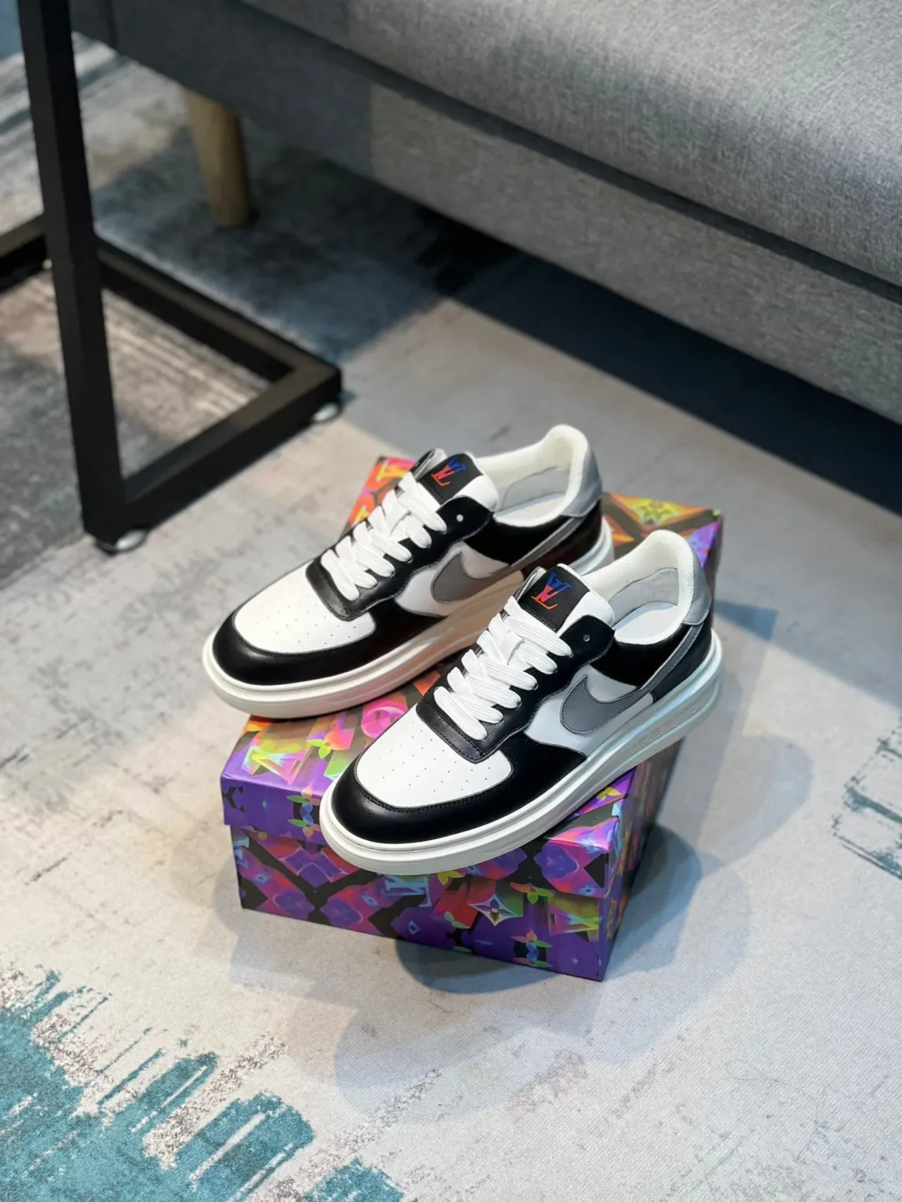 Louis Vuitton LV Trainer Black White Low-Top Platform Sole Lifestyle Sneakers 7