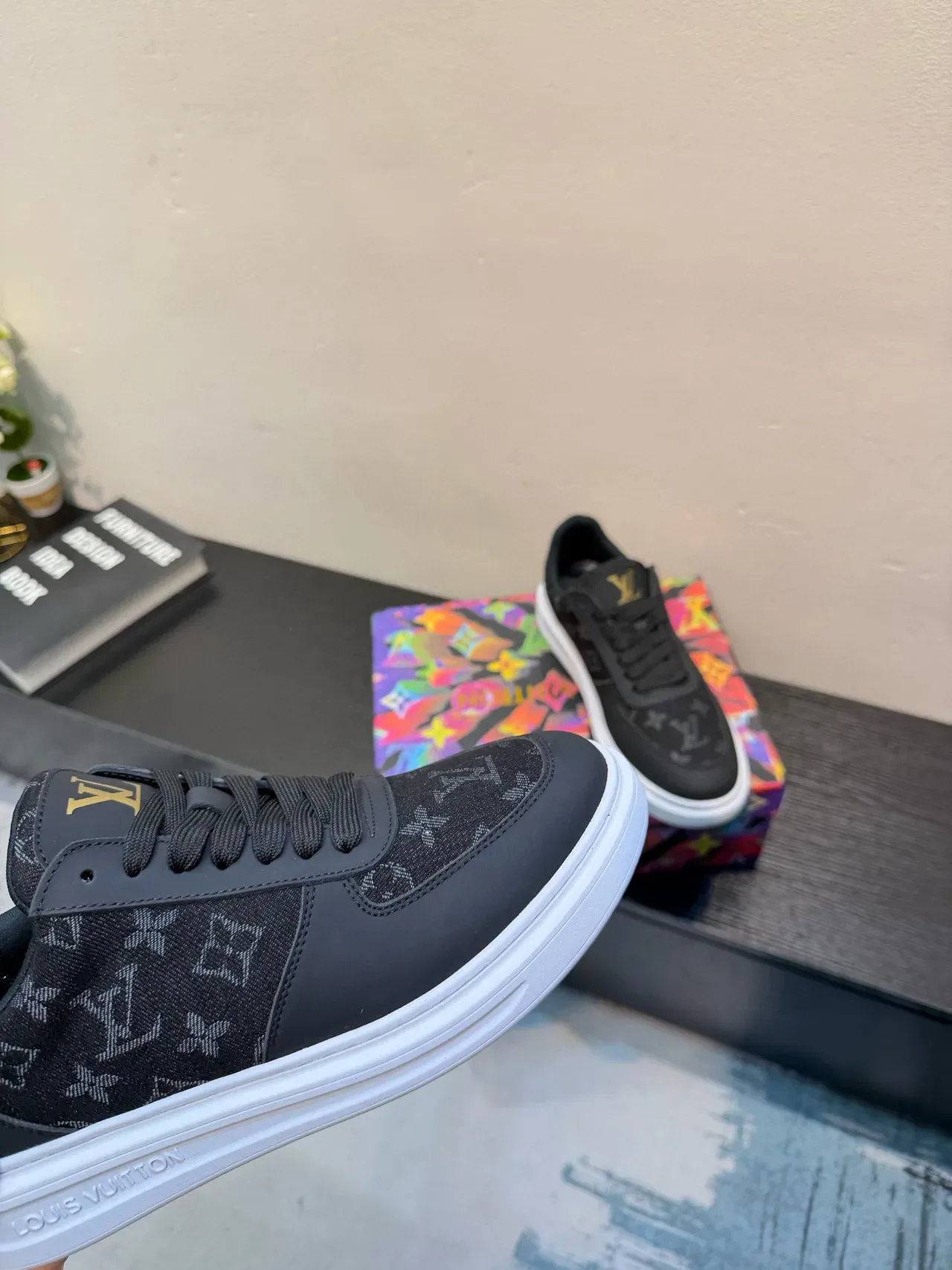 Louis Vuitton LV Trainer Black White Monogram Jacquard Upper Smooth Leather Overlays Lifestyle Sneakers 8