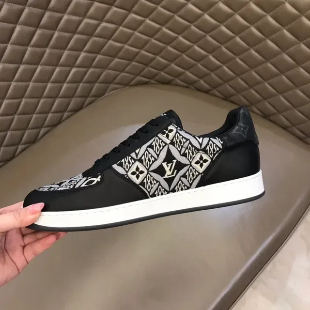 Louis Vuitton LV Trainer Black White Monogram-Print Textile Smooth Leather Lifestyle Sneakers 2