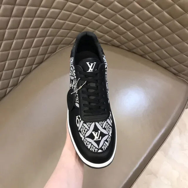 Louis Vuitton LV Trainer Black White Monogram-Print Textile Smooth Leather Lifestyle Sneakers 4