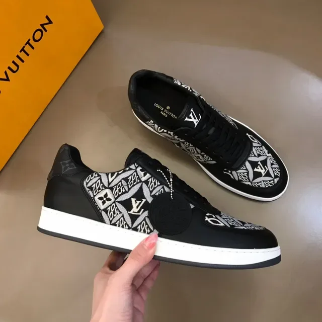 Louis Vuitton LV Trainer Black White Monogram-Print Textile Smooth Leather Lifestyle Sneakers 6