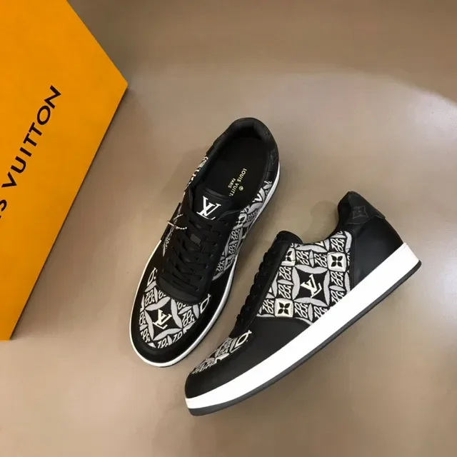Louis Vuitton LV Trainer Black White Monogram-Print Textile Smooth Leather Lifestyle Sneakers 9