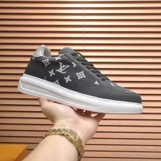 Louis Vuitton LV Trainer Black White Monogram-Printed Upper Platform Sole Lifestyle Sneakers