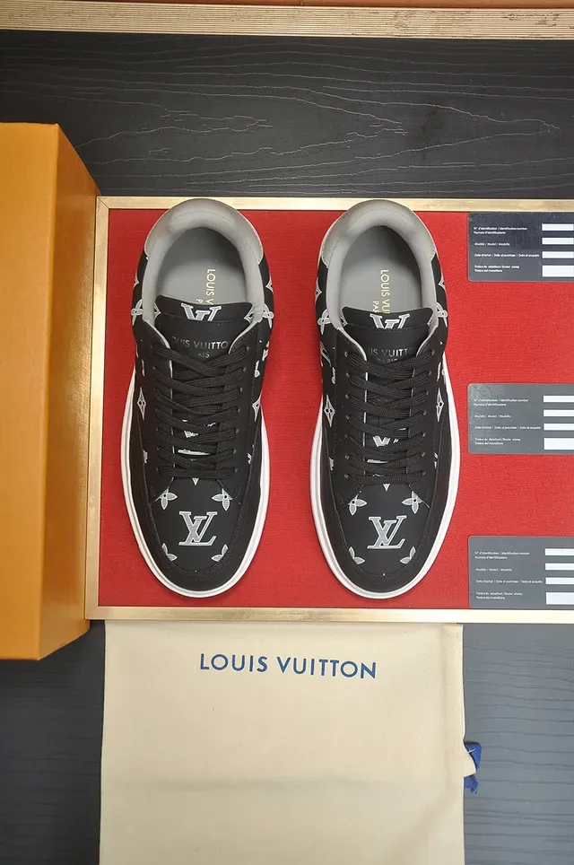 Louis Vuitton LV Trainer Black White Monogram-Printed Upper Platform Sole Lifestyle Sneakers 5