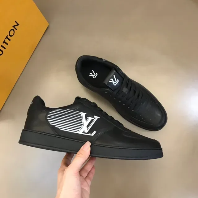 Louis Vuitton LV Trainer Black White Smooth Leather Upper Perforated Toe Cap Lifestyle Sneakers 6