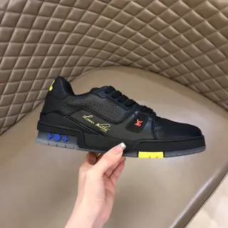 Louis Vuitton LV Trainer Black Yellow Leather Upper Chunky Layered Midsole Lifestyle Sneakers