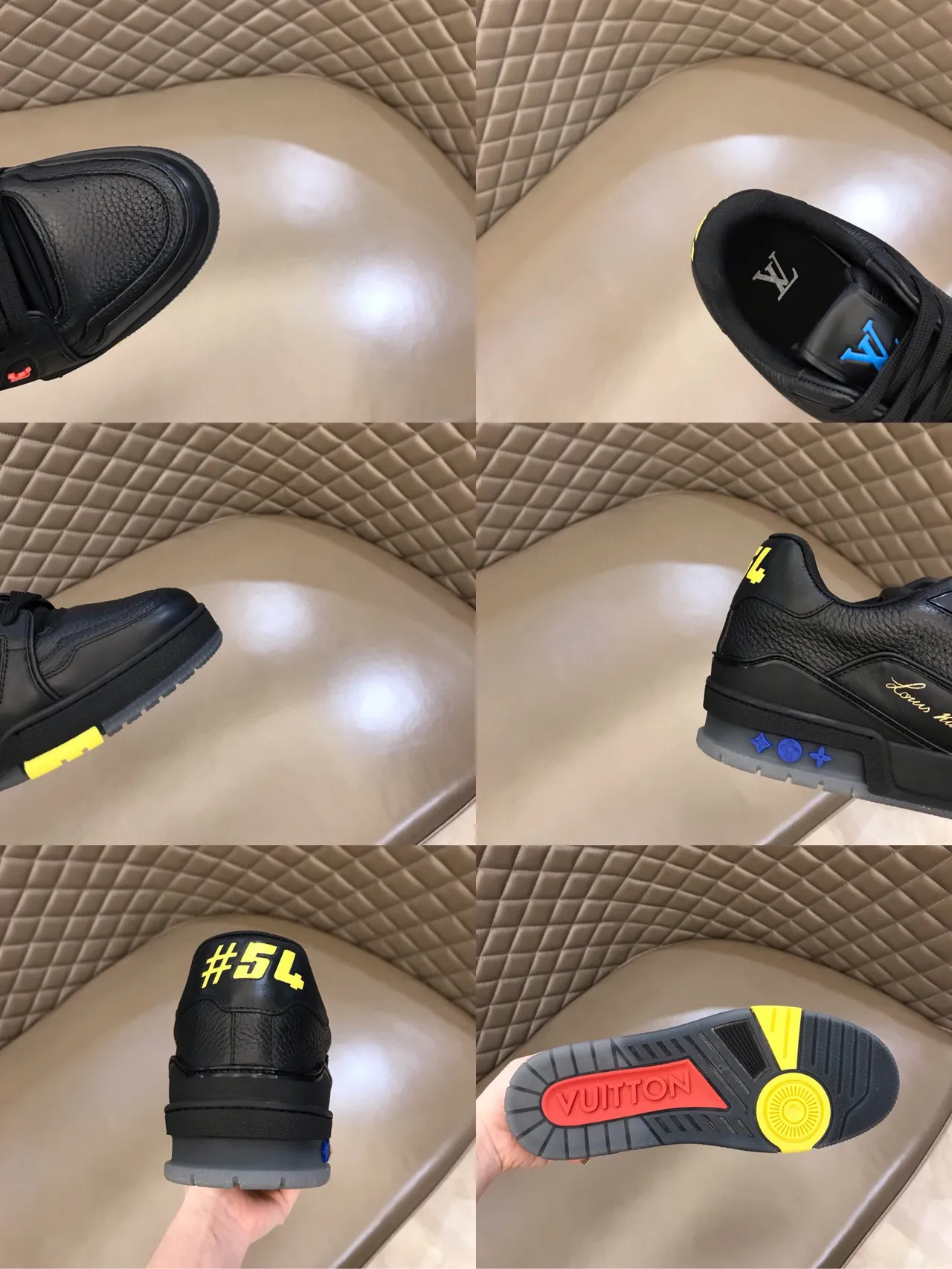 Louis Vuitton LV Trainer Black Yellow Leather Upper Chunky Layered Midsole Lifestyle Sneakers 2