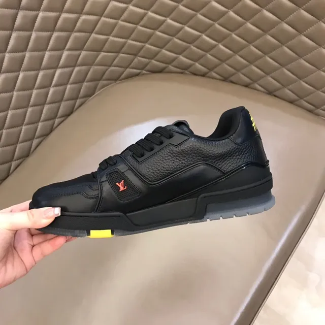 Louis Vuitton LV Trainer Black Yellow Leather Upper Chunky Layered Midsole Lifestyle Sneakers 3
