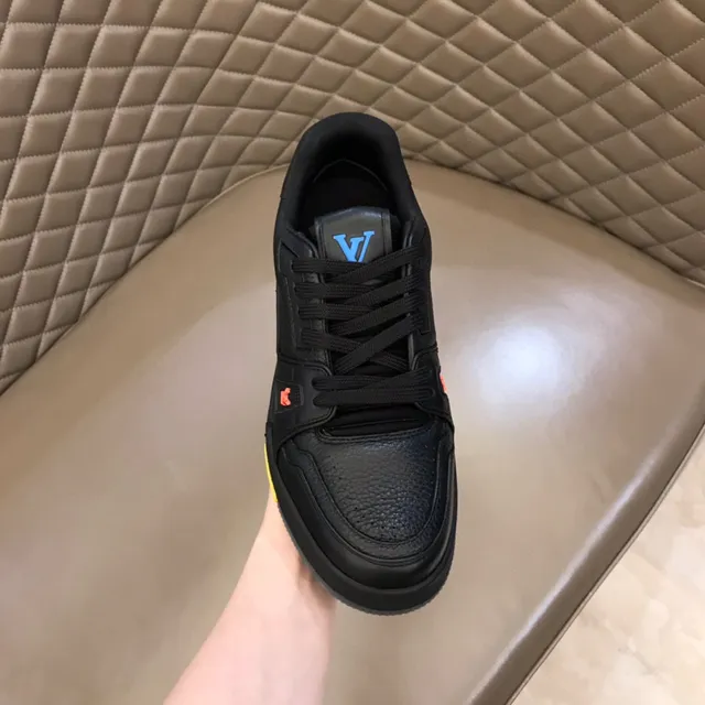 Louis Vuitton LV Trainer Black Yellow Leather Upper Chunky Layered Midsole Lifestyle Sneakers 4
