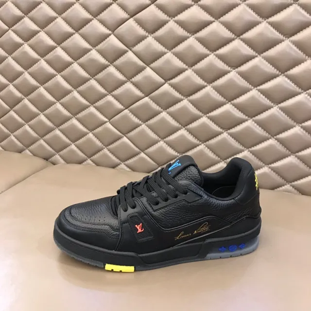 Louis Vuitton LV Trainer Black Yellow Leather Upper Chunky Layered Midsole Lifestyle Sneakers 5