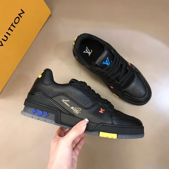 Louis Vuitton LV Trainer Black Yellow Leather Upper Chunky Layered Midsole Lifestyle Sneakers 6