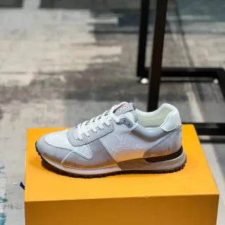 Louis Vuitton LV Trainer Gris Blanco Monogramado Textil Ante Recubrimientos Zapatillas Lifestyle