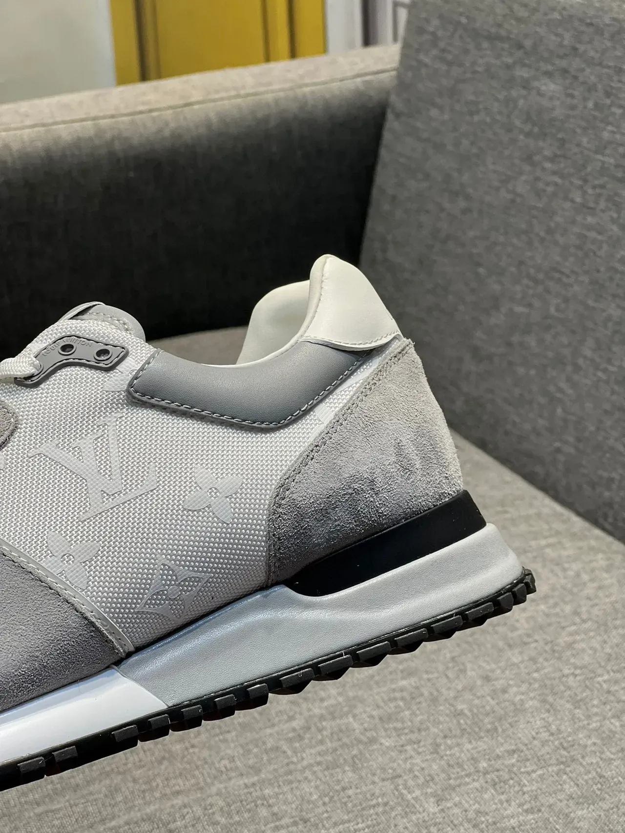 Louis Vuitton LV Trainer Gray White Monogrammed Textile Suede Overlays Lifestyle Sneakers 8
