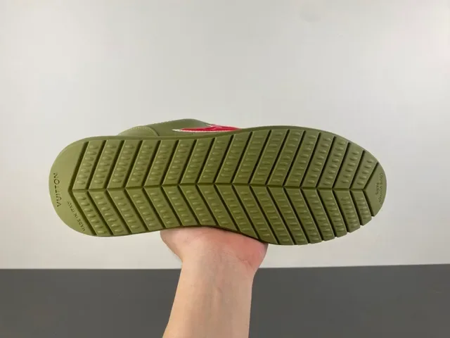 Louis Vuitton LV Trainer Green Beige Olive Leather Embroidered Monogram Lifestyle Sneakers 10