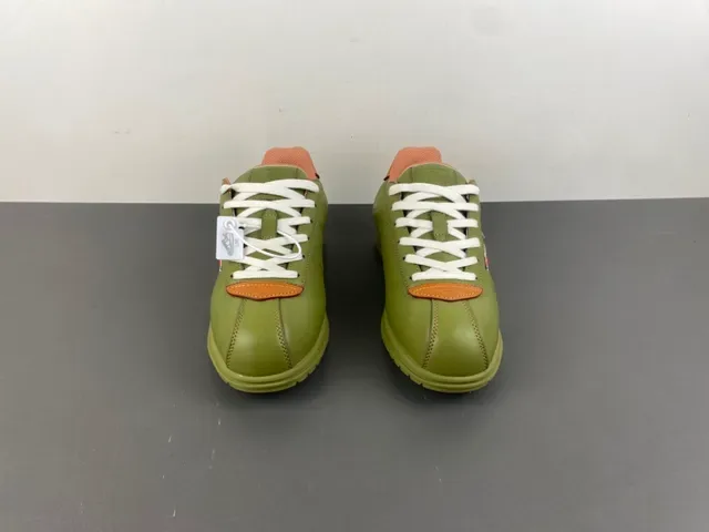 Louis Vuitton LV Trainer Green Beige Olive Leather Embroidered Monogram Lifestyle Sneakers 12