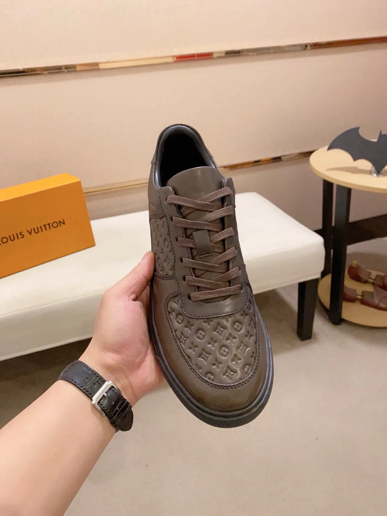 Louis Vuitton LV Trainer Monogram Empreinte Brown Lifestyle Sneakers 2