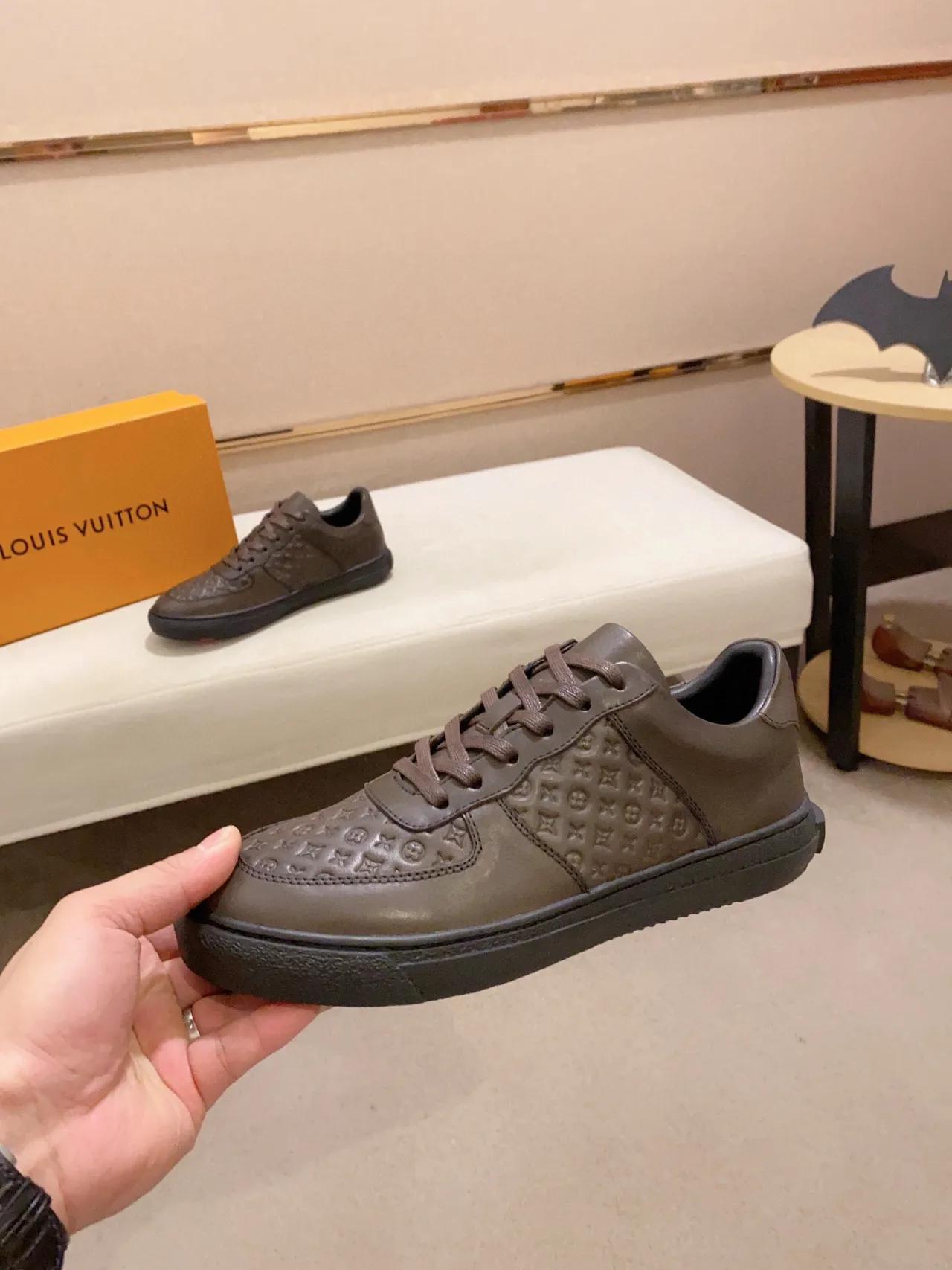 Louis Vuitton LV Trainer Monogram Empreinte Brown Lifestyle Sneakers 3