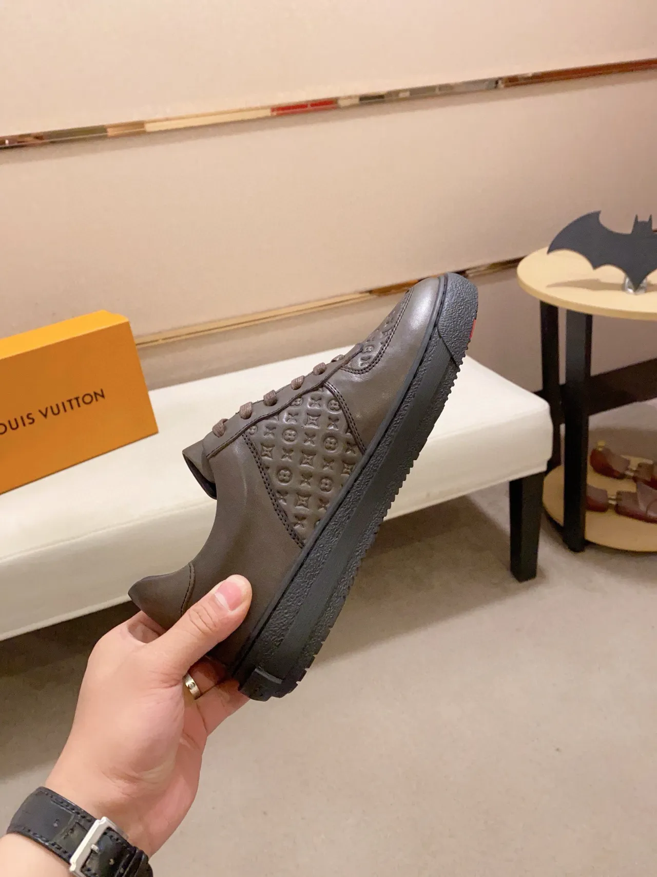 Louis Vuitton LV Trainer Monogram Empreinte Brown Lifestyle Sneakers 5