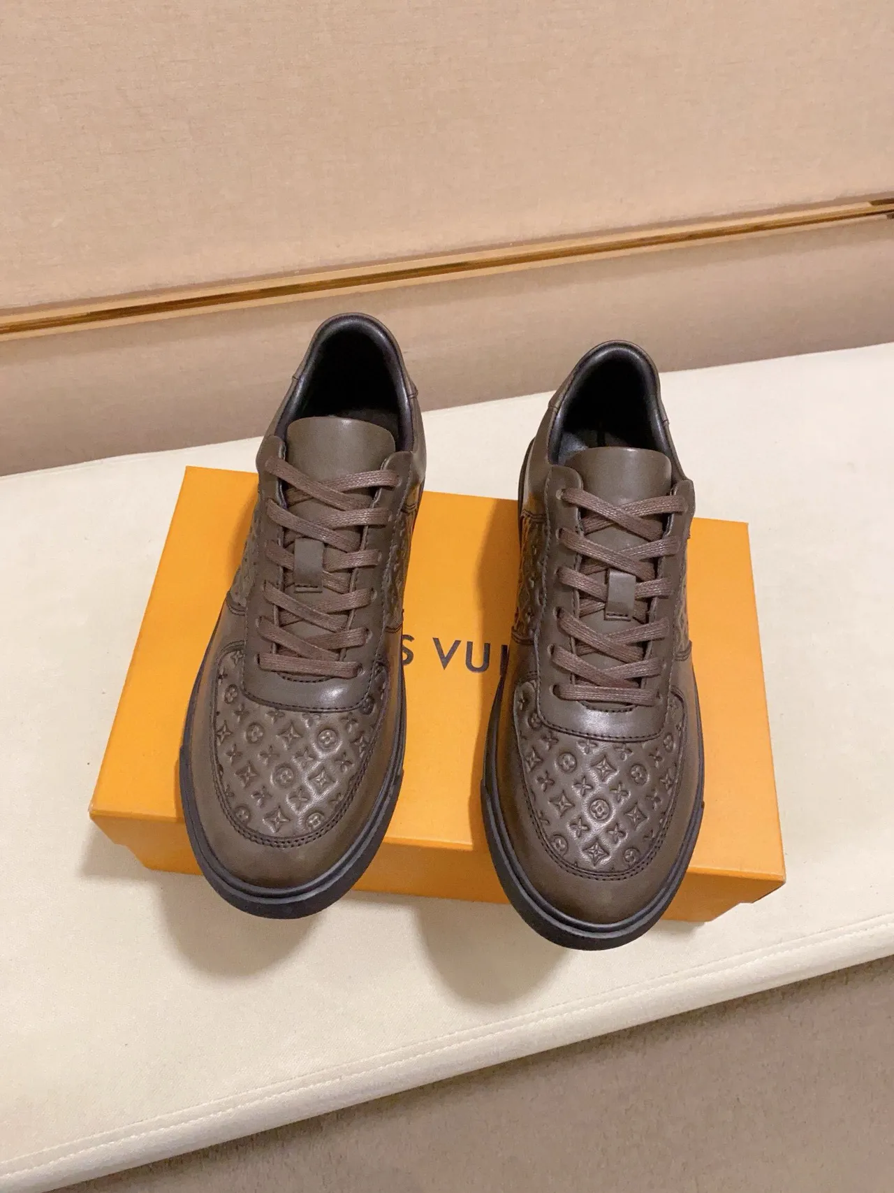 Louis Vuitton LV Trainer Monogram Empreinte Brown Lifestyle Sneakers 6