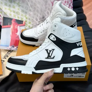 Louis Vuitton LV Trainer White Black High-Top Monogrammed Lifestyle Sneakers
