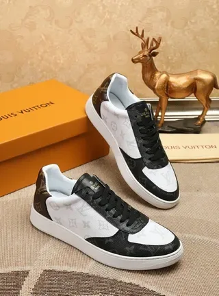 Louis Vuitton LV Trainer White Black Monogram Canvas Leather Overlay Lifestyle Sneakers 2