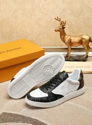 Louis Vuitton LV Trainer White Black Monogram Canvas Leather Overlay Lifestyle Sneakers 3