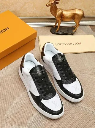 Louis Vuitton LV Trainer White Black Monogram Canvas Leather Overlay Lifestyle Sneakers 4