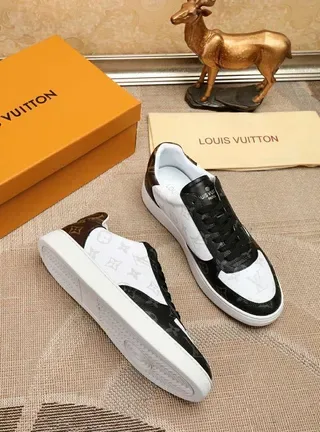 Louis Vuitton LV Trainer White Black Monogram Canvas Leather Overlay Lifestyle Sneakers 5