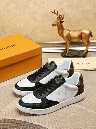 Louis Vuitton LV Trainer White Black Monogram Canvas Leather Overlay Lifestyle Sneakers 6