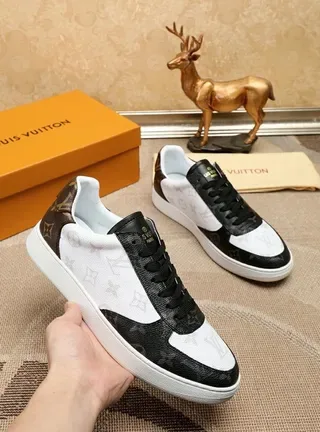 Louis Vuitton LV Trainer White Black Monogram Canvas Leather Overlay Lifestyle Sneakers 7