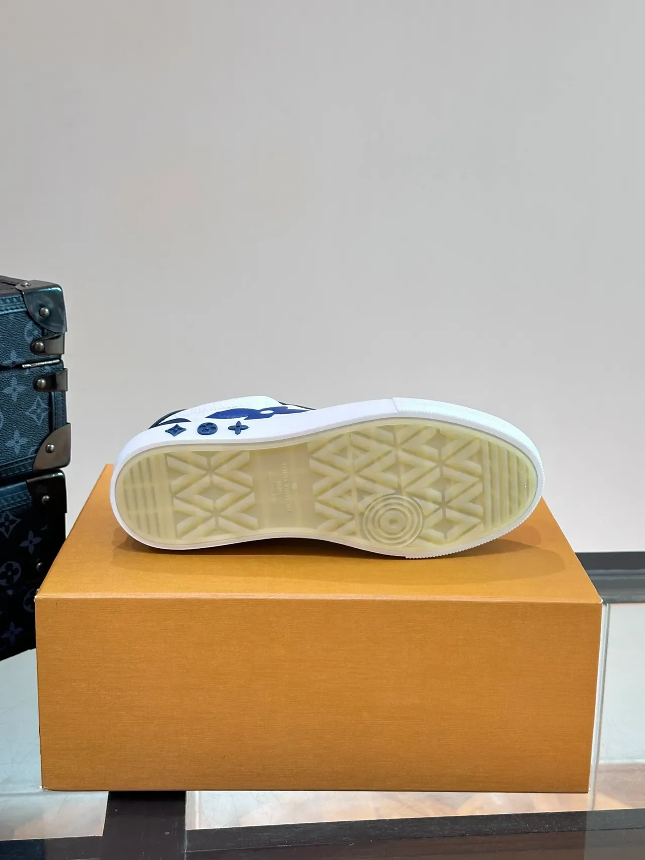 Louis Vuitton LV Trainer White Blue Low-Top Leather-Paneled Lifestyle Sneakers 2